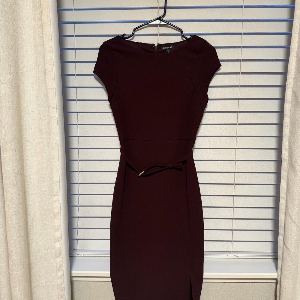 Express Deep Burgundy Midi Dress